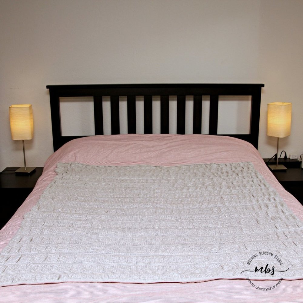 West Elm Square‎ Knit Throw Tan